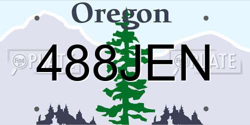 488JEN Oregon License Plate