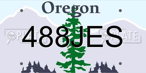 488JES Oregon License Plate