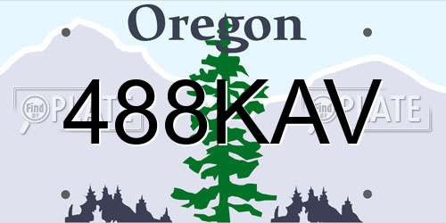 488KAV Oregon License Plate