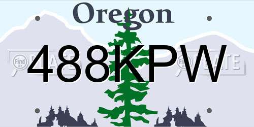 488KPW Oregon License Plate