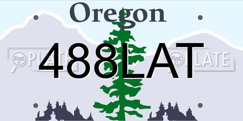488LAT Oregon License Plate