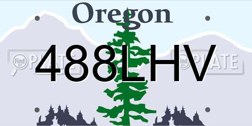 488LHV Oregon License Plate