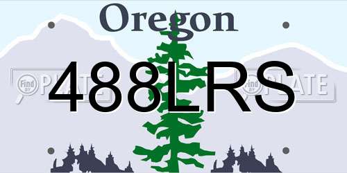 488LRS Oregon License Plate