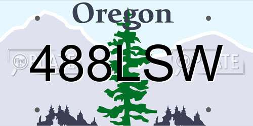 488LSW Oregon License Plate