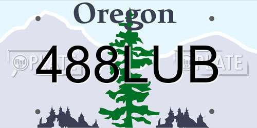 488LUB Oregon License Plate