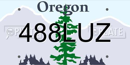 488LUZ Oregon License Plate