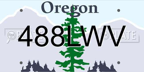 488LWV Oregon License Plate