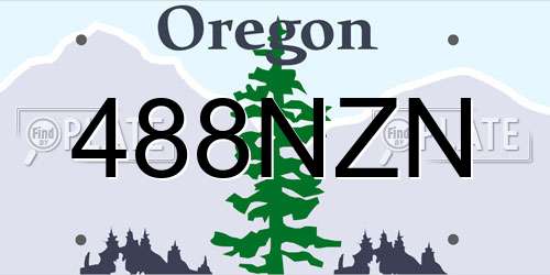 488NZN Oregon License Plate