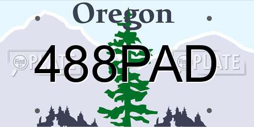 488PAD Oregon License Plate