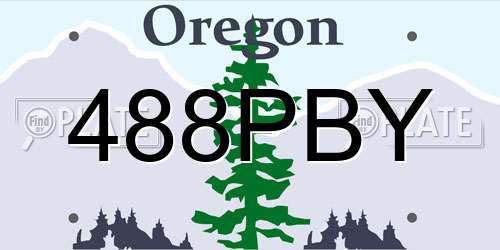 488PBY Oregon License Plate