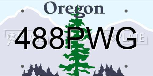 488PWG Oregon License Plate