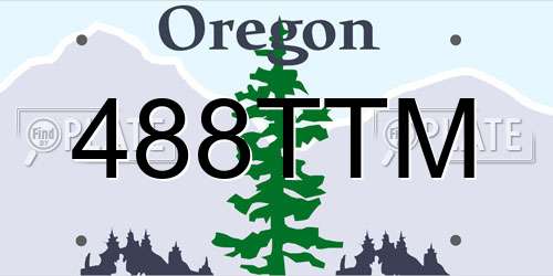 488TTM Oregon License Plate