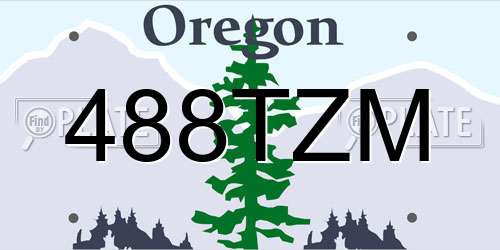 488TZM Oregon License Plate