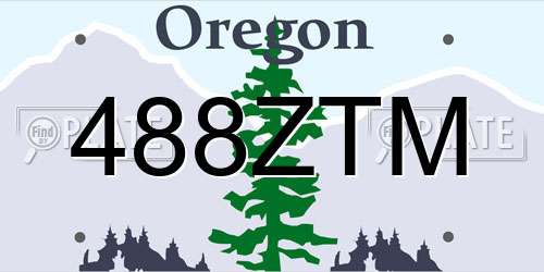 488ZTM Oregon License Plate