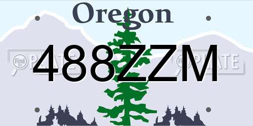 488ZZM Oregon License Plate