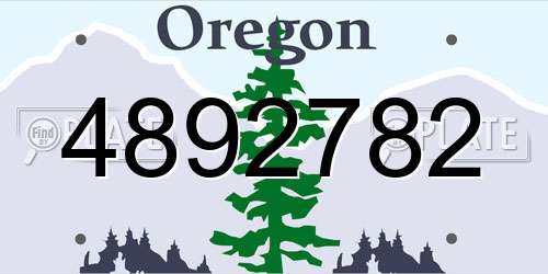 4892782 Oregon License Plate