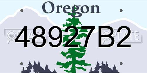 48927B2 Oregon License Plate