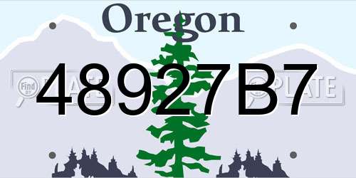 48927B7 Oregon License Plate