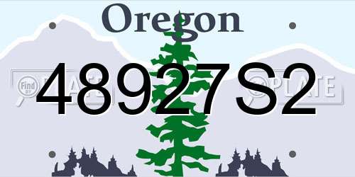48927S2 Oregon License Plate