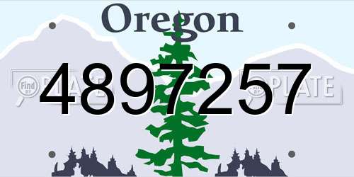 4897257 Oregon License Plate