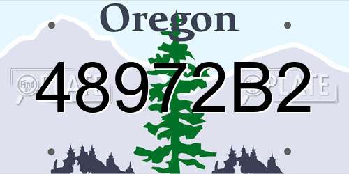 48972B2 Oregon License Plate
