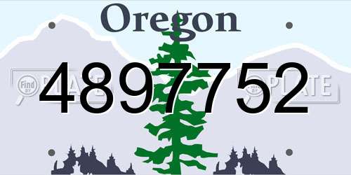 4897752 Oregon License Plate