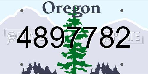 4897782 Oregon License Plate