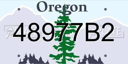 48977B2 Oregon License Plate