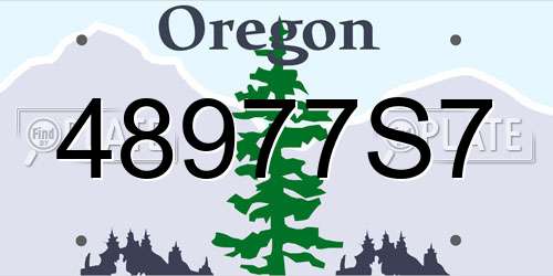 48977S7 Oregon License Plate