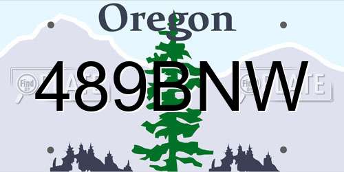 489BNW Oregon License Plate