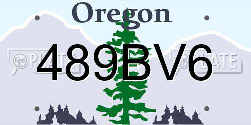 489BV6 Oregon License Plate