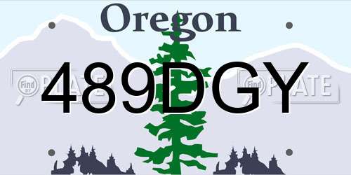 489DGY Oregon License Plate