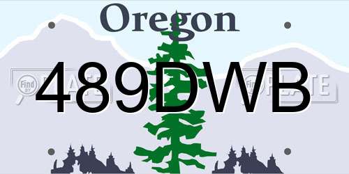 489DWB Oregon License Plate
