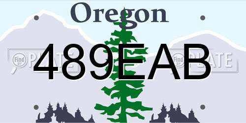 489EAB Oregon License Plate