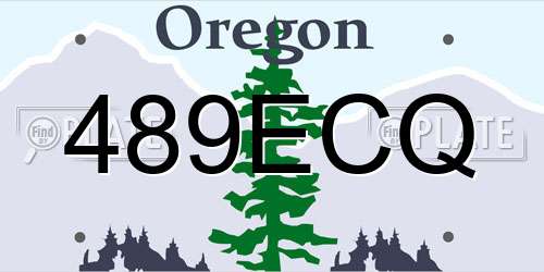489ECQ Oregon License Plate