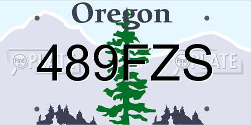 489FZS Oregon License Plate
