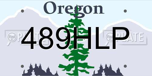 489HLP Oregon License Plate