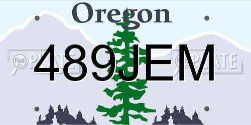 489JEM Oregon License Plate