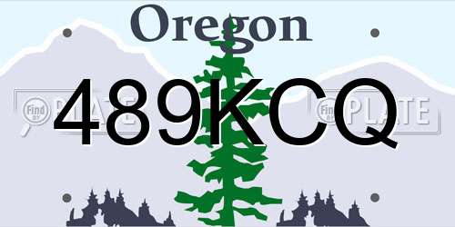 489KCQ Oregon License Plate