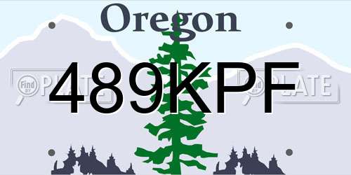 489KPF Oregon License Plate