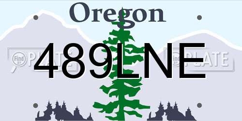 489LNE Oregon License Plate