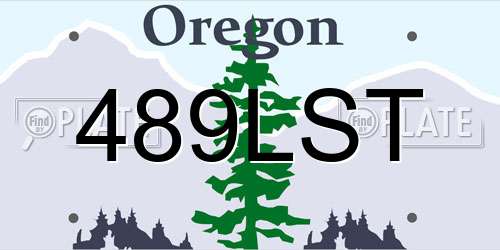 489LST Oregon License Plate