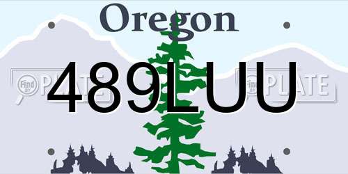 489LUU Oregon License Plate