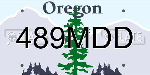 489MDD Oregon License Plate