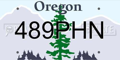 489PHN Oregon License Plate