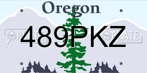 489PKZ Oregon License Plate