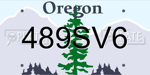 489SV6 Oregon License Plate