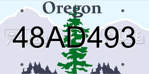 48AD493 Oregon License Plate