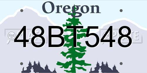 48BT548 Oregon License Plate