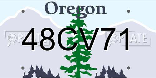 48CV71 Oregon License Plate